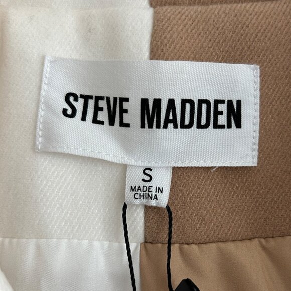 Steve Madden Caroline Two Tone Camel Ivory Long Coat NWT (S) - Picture 13 of 16
